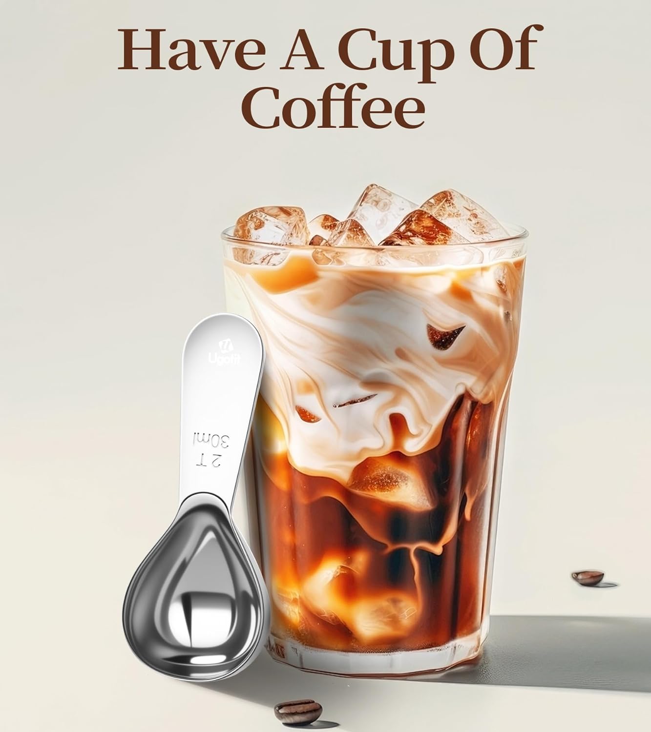 Coffee Scoop for Ground Coffee Set, 1 Tablespoon & 2 Tablespoon Measuring Scoop, Short Handle Heavy-Duty 304 Stainless Steel, Fits Canisters for Coffee bean, Espresso & Protein Powder