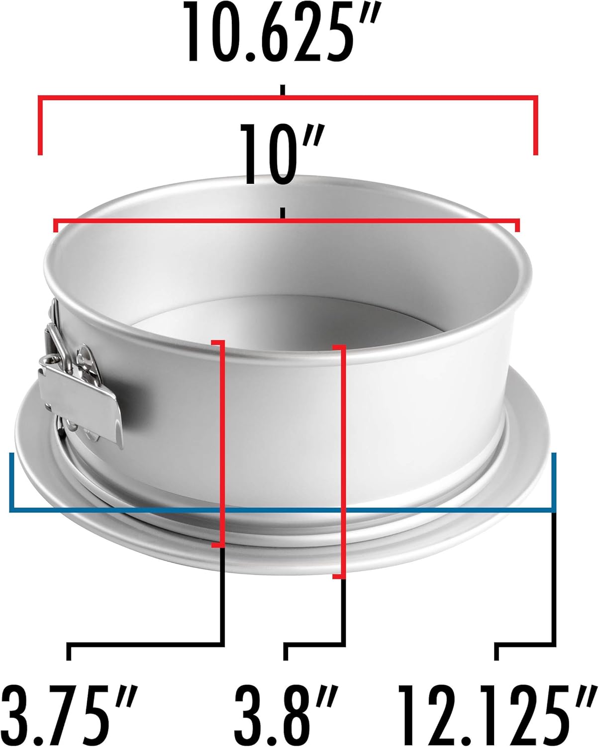Fat Daddio's PSF-103 Anodized Aluminum Springform Pan, 10 x 3 Inch