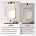 TALOYA Bathroom Vanity Light Fixtures, 3-Light Modern Black and Gold Wall - Image 6