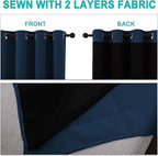 NICETOWN Full Shading Curtains 90" Long 2 Panels Set - Image 5