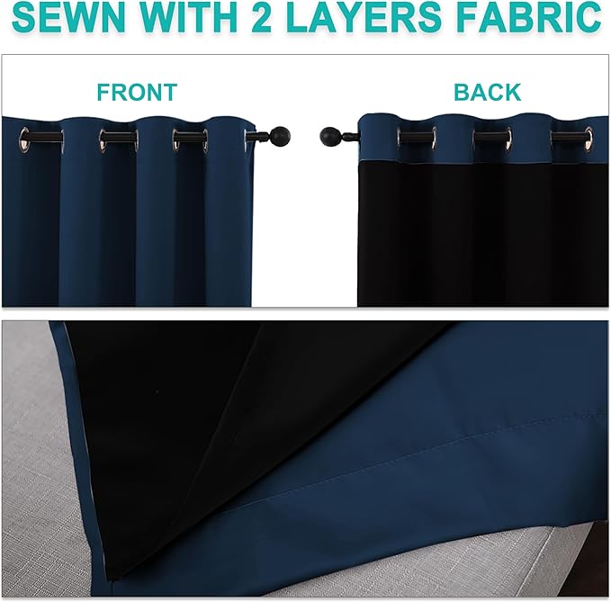 NICETOWN 100% Blackout Blinds, Laundry Room Decor Window Treatment Curtains - Image 5