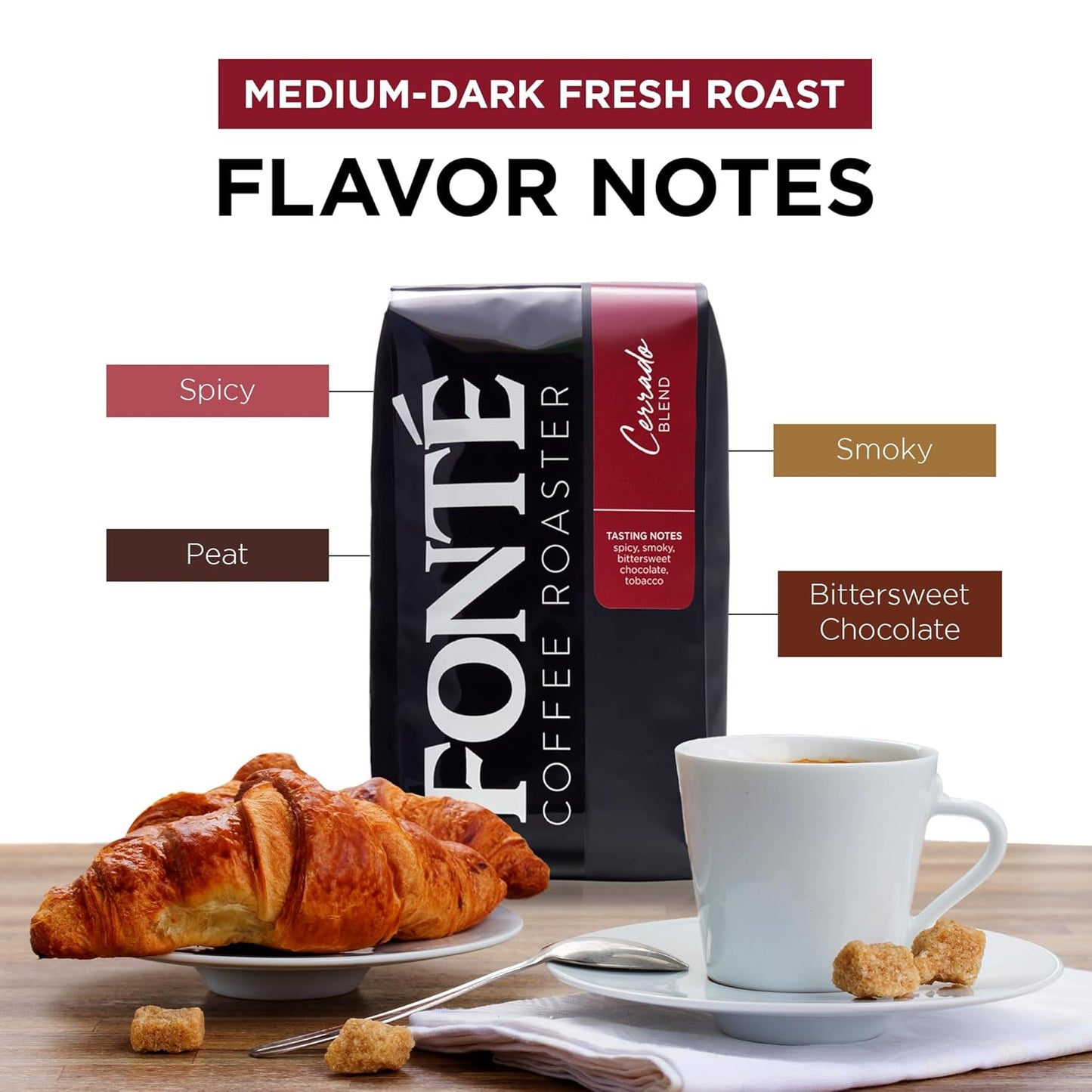 Fonte Coffee Roaster - Drip Coffee - Medium-Dark Fresh Roast - Roasted in Seattle - Single Origin - 12 oz - Spicy, Smoky, Bittersweet Chocolate, Peat - Cerrado