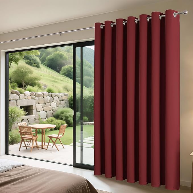 Joydeco Blackout Patio Sliding Door Curtains 108 Inches Long, Grommet Privacy - Image 3