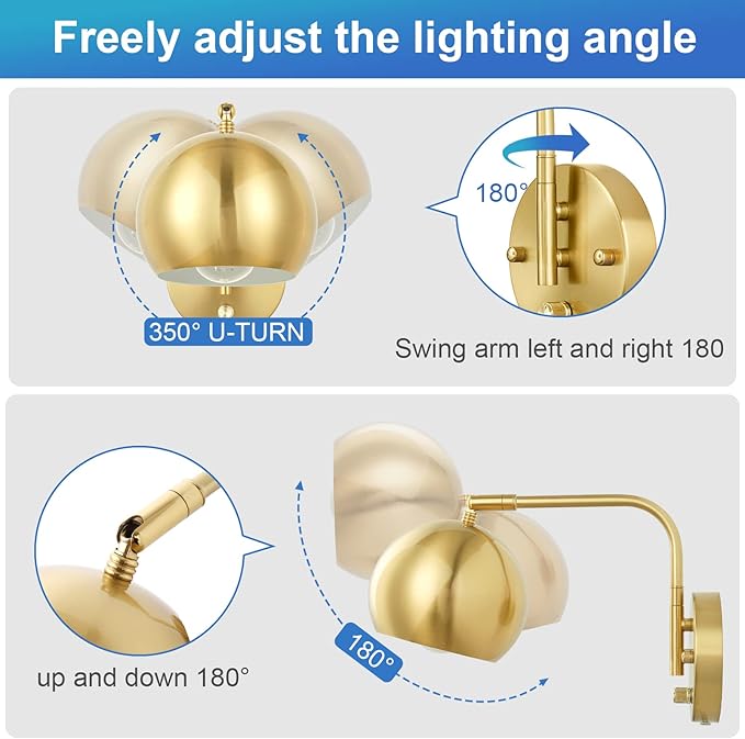 VATONI Wall Sconce with Remote Control, Plug in Wall Sconces Dimming 0-100% and - Image 5
