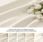 MIULEE Beige White Back Tab Blackout Curtains 120 Inch Long 2 Panels Set - Image 8
