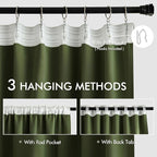 MIULEE Olive Green Back Tab Blackout Curtain 96 Inch Long 2 Panels Set - Image 3