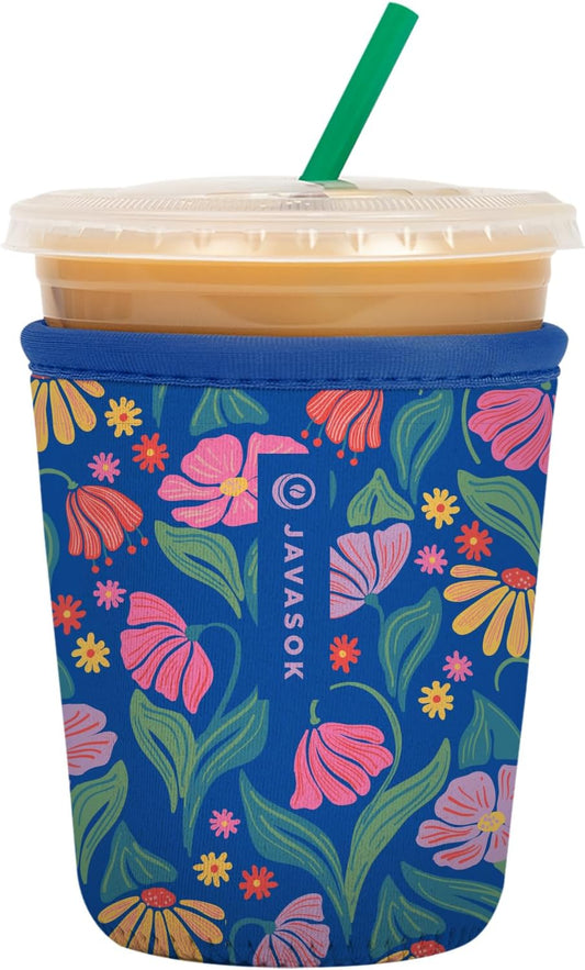Sok It JavaSok Iced Coffee & Cold Soda Insulated Neoprene Cup Sleeve (Fairy Flora, Small: 16-20oz)
