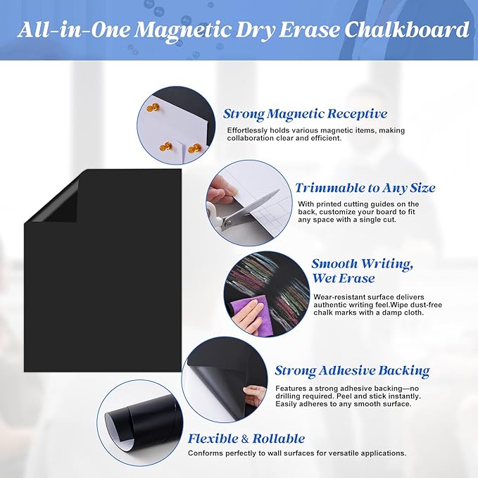 Magnetic Chalkboard Contact Paper Adhesive 47.24" x 94.49", Magnetic Chalkboards - Image 4