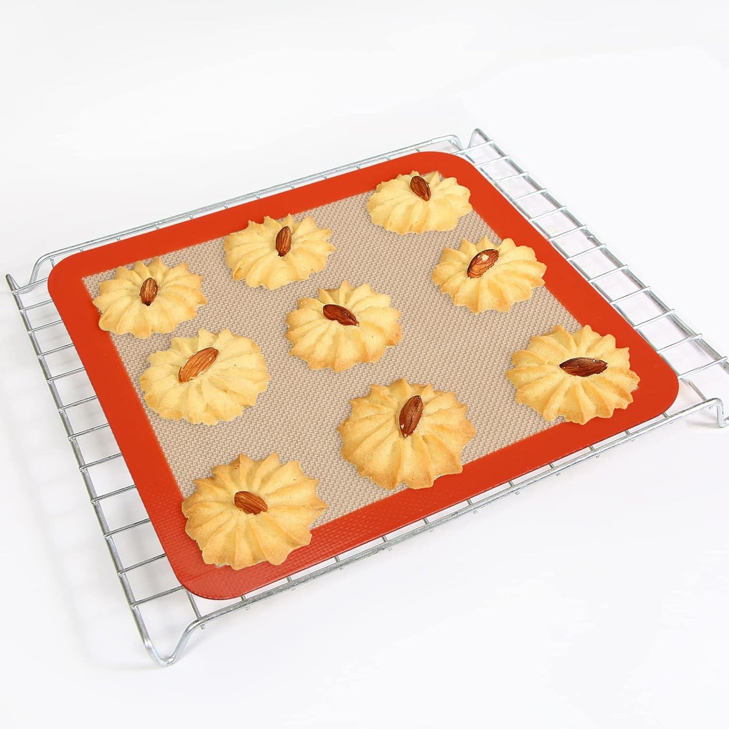 Square Silicone Baking Mats for 10 Inch Cake Pan, 9.65"Square Food Grade Silicone Mat for Baking Sheet for Cake/Pastry/Toast/Pie, Non-Stick Reusable Baking Mat for 10x10 Air Fryer/Cake Pan/Oven