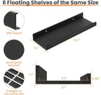 upsimples Floating Shelves for Wall, Wall Shelves for Decor Storage Set of 6 - Image 3