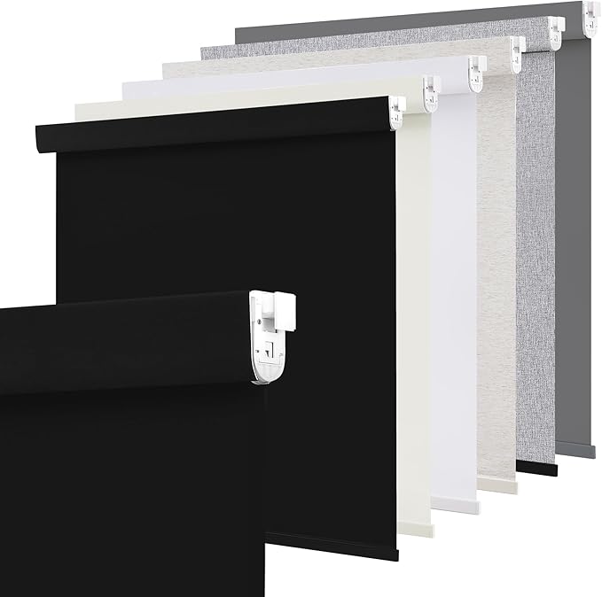 SUNOFF No Drill Tools Cordless Blackout Roller Shades Blinds by SUNOFF