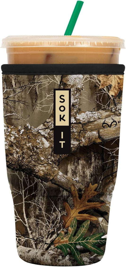 Sok It JavaSok Iced Coffee & Cold Soda Insulated Neoprene Cup Sleeve (RealTree Edge Camouflage, Large: 30-32oz)