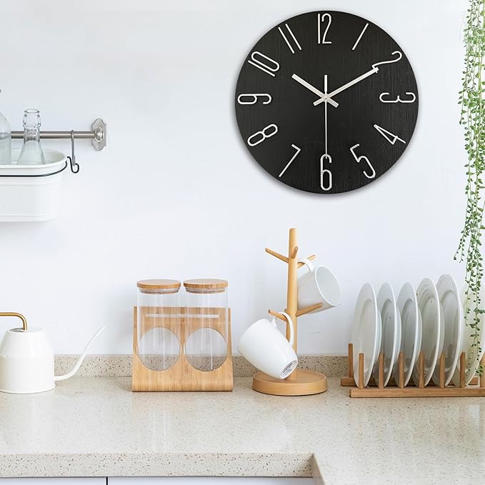 AIRUIFU Wall Clock 12 Inch Silent Non-Ticking Modern Clocks Battery Operated - Image 6