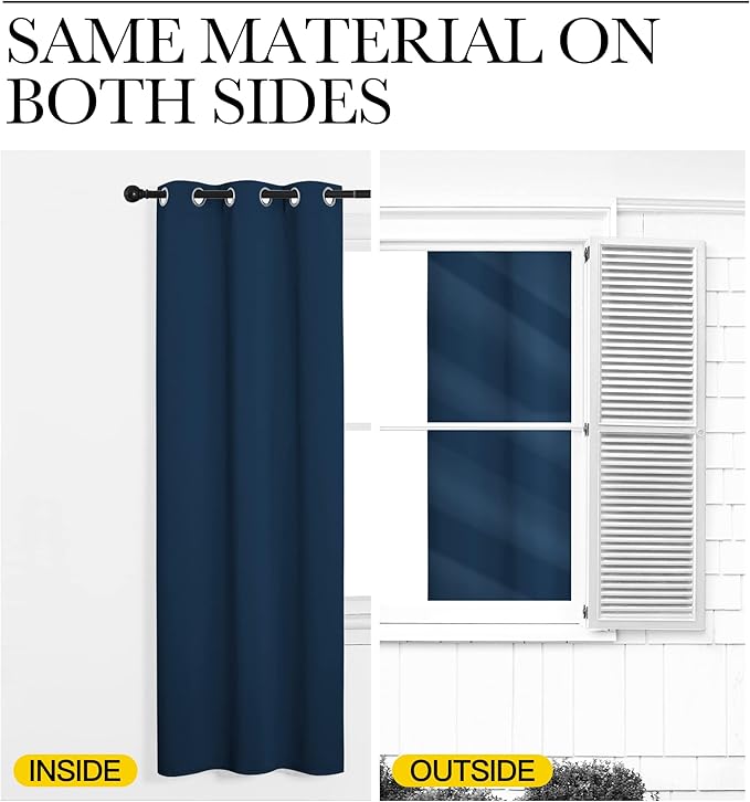 NICETOWN Moroccan Blue Blackout Curtains 86" Long, 2 Pieces - Image 6