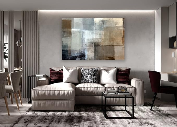 Baisuart A61269 Canvas Prints Abstract Wall Art Print Paintings Grey and Brown - Image 2