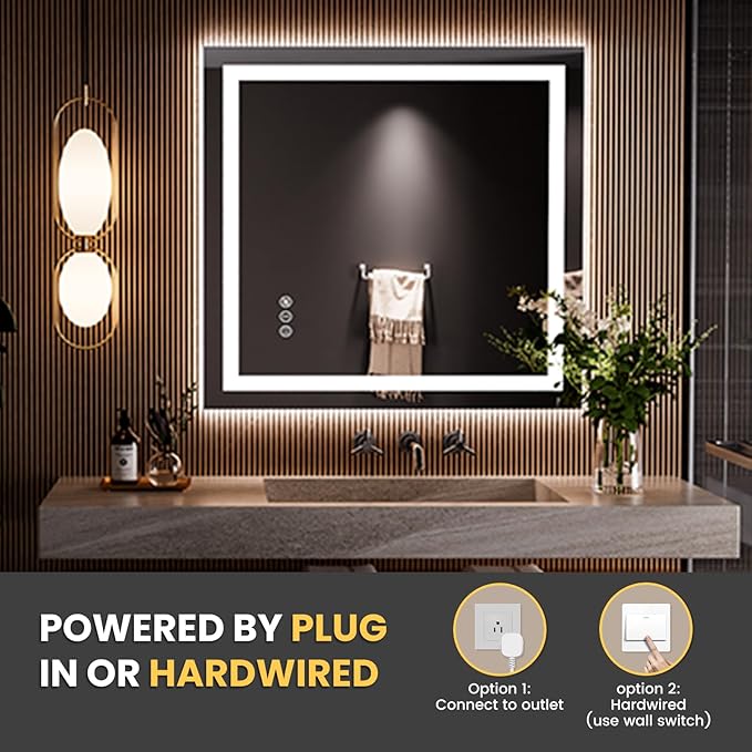LOAAO 28"x30" LED Bathroom Mirror - Image 6