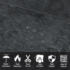 AULIGET 2-Piece Black Slate Peel and Stick Backsplash Wall Tiles, Laundry Room - Image 2