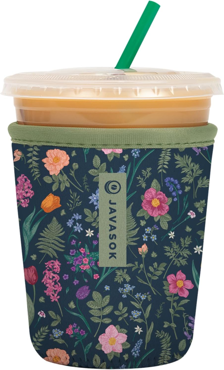 Sok It JavaSok Iced Coffee & Cold Soda Insulated Neoprene Cup Sleeve (Spring Noir, Small: 16-20oz)