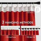 MIULEE Christmas Red Back Tab Blackout Curtains 120 Inch Long 2 Panels Set - Image 3