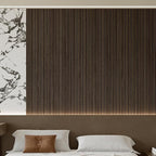 Yutianli PVC Slat Wall Panel Peel and Stick 236"x 15.7" Faux Wood Slat Panel - Image 3