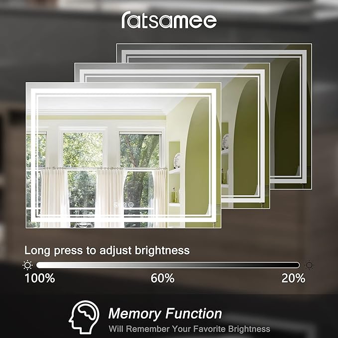 Ratsamee 60x36 Inch Led Mirror for Bathroom - Image 5