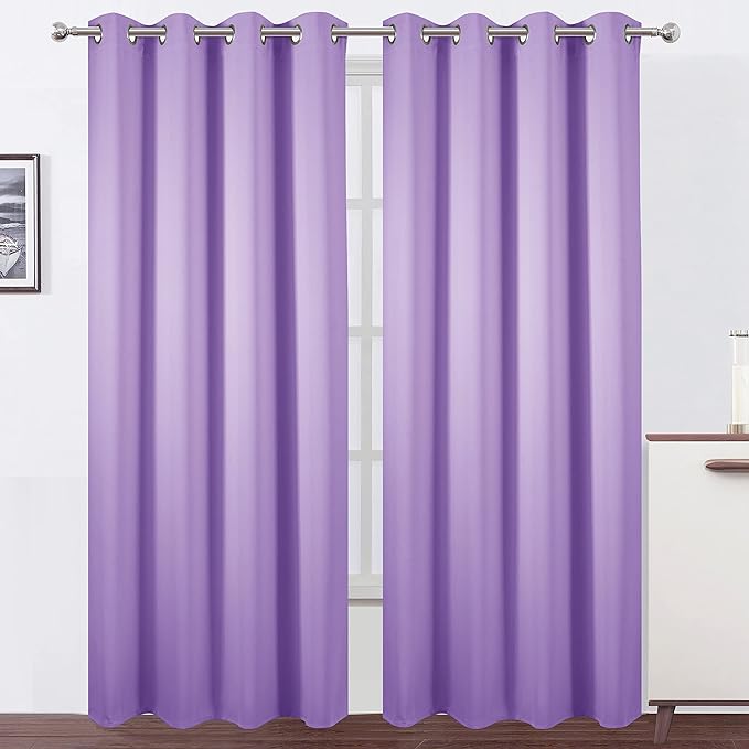 LEMOMO Blackout Curtains 66 x 84 inch/Lavender Curtains Set of 2 Panels/Thermal by Lemomo