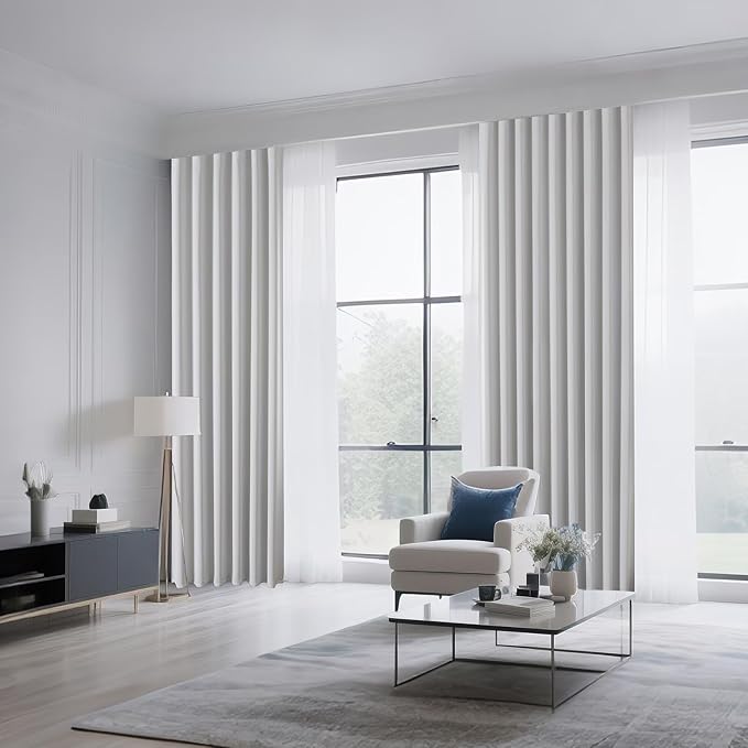 CUCRAF Grayish White Blackout Curtains 72 inch Length 2 Panels Set, Rod Pocket - Image 8