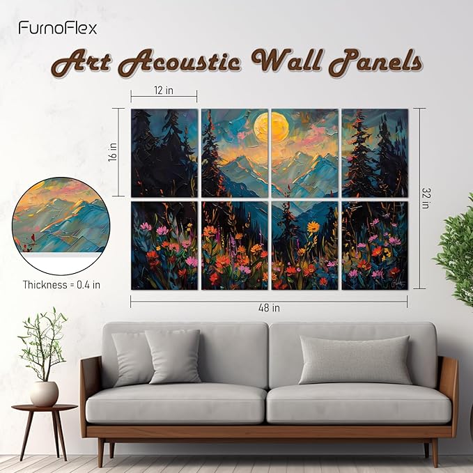 FurnoFlexArt Acoustic Panels Tiles Decorative Room Sound Proof Foam Absorbing - Image 2