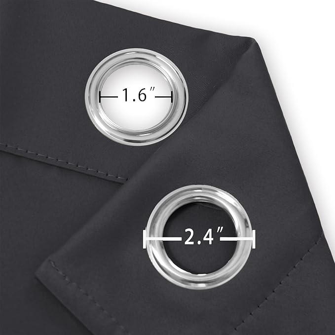 LEMOMO Dark Grey Thermal Blackout Curtains/42 x 95 Inch/Set of 2 Panels Room - Image 5