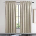 NICETOWN Camel Velvet Curtains 72 Inch Long 52 Wide, Room Darkening Temp by NICETOWN