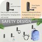 4PCS Folding Coat Hooks, Flip Down Hook, Foldable Gold Hook Wall, Heavy Duty - Image 4