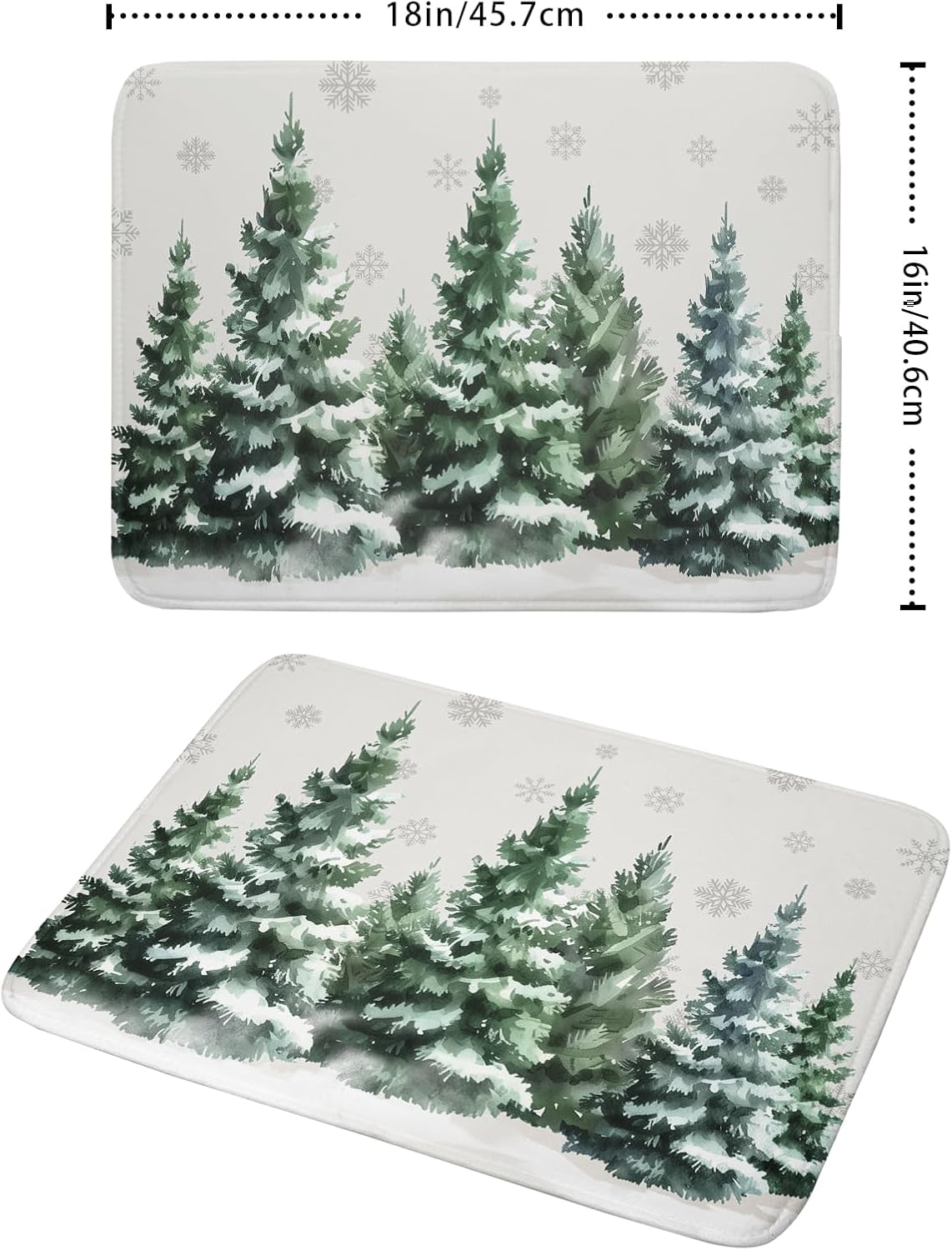 Christmas Dish Drying Mat 16x18 Inch Xmas Forest Tree Absorbent Dish Drainer Protector Pad Winter Holiday Microfiber Drying Mats Absorbent Reversible Dish Pad Kitchen Accessories for Countertop