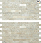 AULIGET 20 Sheets Faux Stone Peel and Stick Backsplash, Sandstone by AULIGET