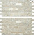AULIGET 2 Sheets Faux Stone Peel and Stick Backsplash, Sandstone by AULIGET