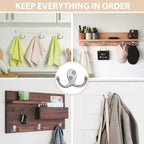 Homanu 34 Pack Coat Hooks, Heavy Duty Double Prong Coat Hooks Wall Mounted - Image 2
