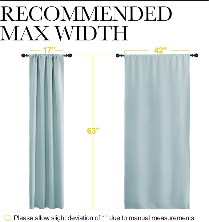 NICETOWN 2 Panels Blackout Curtains, Rod Pocket Thermal Insulated Curtains - Image 5