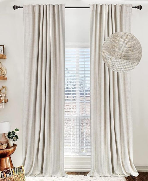 100% Blackout Shield Linen Blackout Curtains by 100BlackoutShield