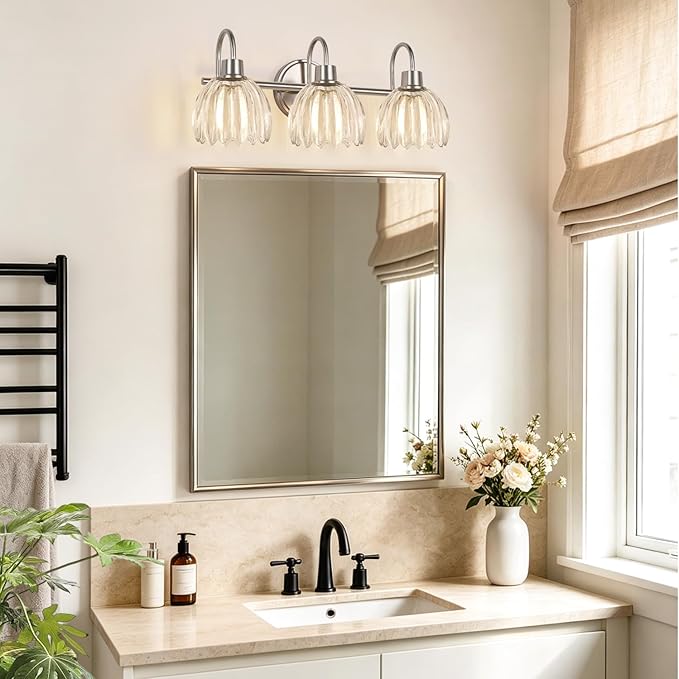 3-Light Bathroom Light Fixtures, Brushed Nickel Wall Lights - Image 7