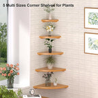Gieanoo Corner Wall Shelf, 12inch Solid Oak Wood Floating Corner Shelf - Image 2