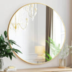 Sunniry Gold Circle Mirror, Round Mirror 20 inch, Round Wall Mirrors by Sunniry