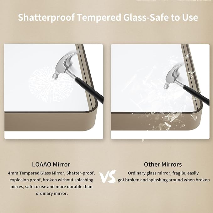LOAAO 30”X36” Bronze Bathroom Mirrors - Image 7