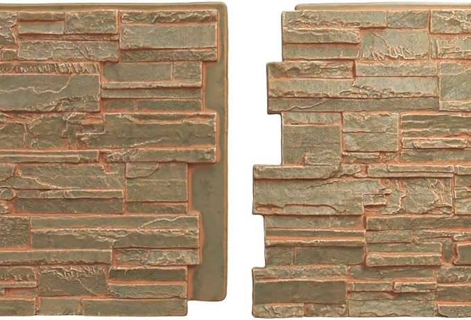 EverStone Cascade Faux Stone Panel, 48 5/8"W x 24 3/4"H x 1 1/4"D, Iron Mill - Image 8