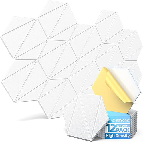 12 Pack Acoustic Panels with Self-Adhesive 12"X10"X0.4" Sound Proof Foam Panels by Unknown