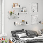 YGEOMER White Floating Shelves for Wall, Different Sizes Rustic Wall Shelves - Image 2