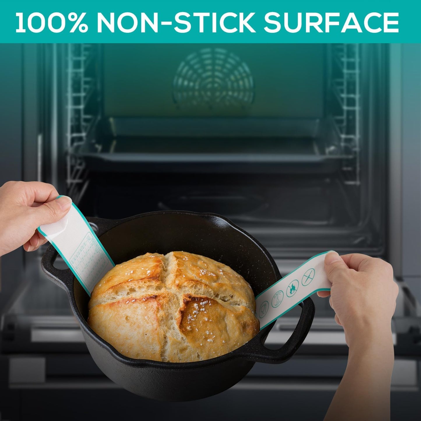 3PCS Silicone Bread sling & Silicone Baking Mat & Macaron Baking Sheet, Non-Stick Reusable Bread Making Tools for Kneading Dough Rolling Pastry and Baking Accessories