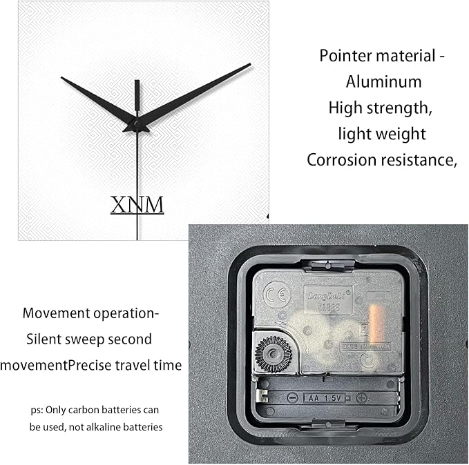 XNM Small Modren Minimalist Glass Wall Clocks Battery Operated 12 Inch Simple - Image 8