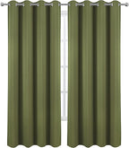 LEMOMO Olive Green Blackout Curtains/52 x 84 Inch Long/Set of 2 Curtain - Image 2
