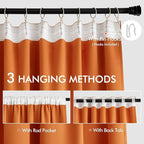 MIULEE 2 Panels Orange Back Tab Blackout Curtains 84 Inch Length - Image 3