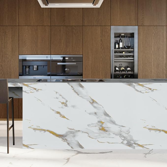 Abyssaly Marble Contact Paper for Countertops Gold Grey White Marble Peel and - Image 9