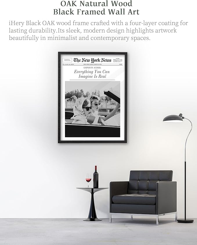 iHery Premium Natural Black OAK Wood 16x20in Everything You Can Imagine Is Real - Image 2